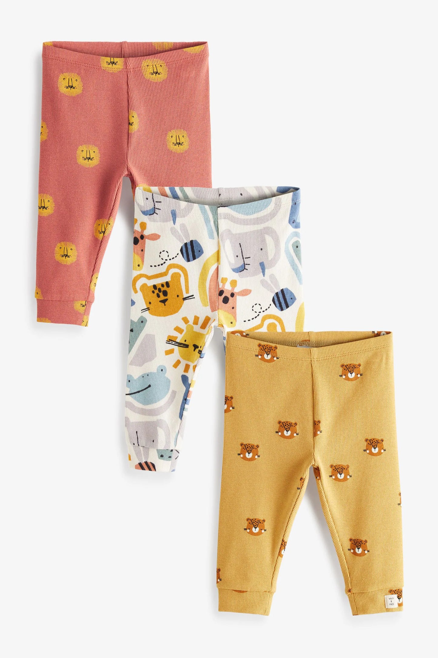 |BabyBoy| Conjunto de Legging Animais / Laranjado/Amarelo - Kit 3 peças  - (0 meses-2anos)