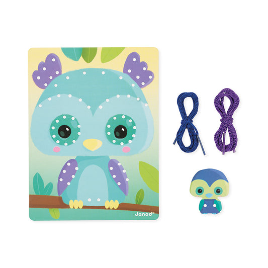 Janod Lacing Game Animals 6Pk - Juguete de madera