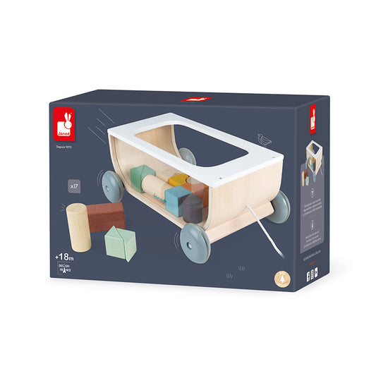 Janod Sweet Cocoon Coche con Bloques - Juguete de Madera