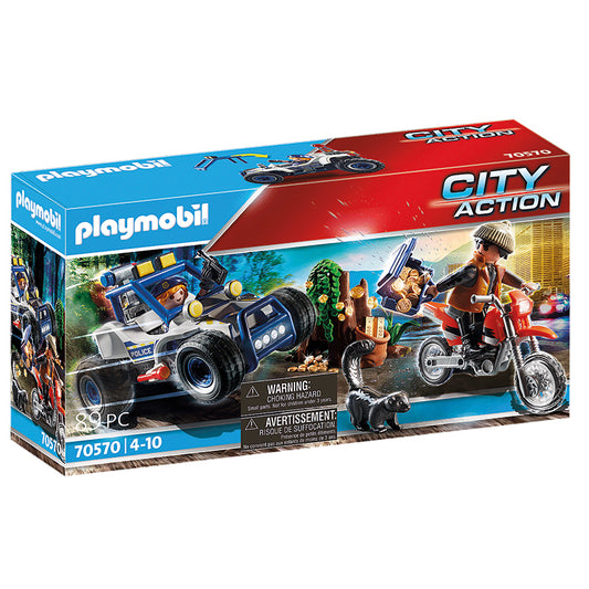 Playmobil 70570 - Carro off-road da polícia em ação na cidade com ladrão de joias