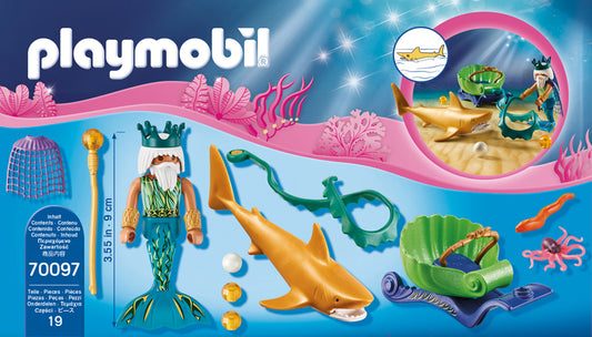 Playmobil Rey Mágico del Mar con Carro de Tiburón