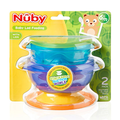 Nuby - Tigelas de Sucção Empilháveis 2Pk