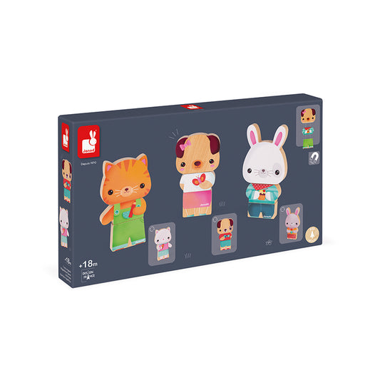 Janod Funny Magnets Pets - Juguete de madera