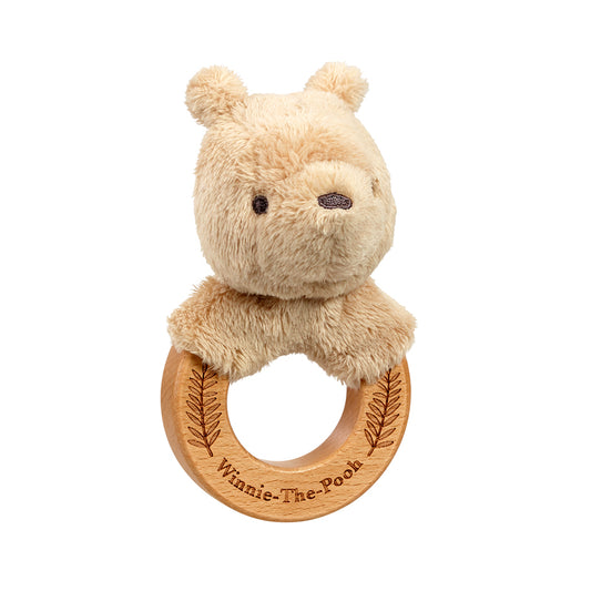 Disney Sempre e para sempre Winnie the Pooh de madeira de anel chocalho