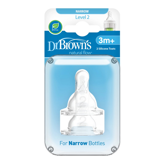 Opciones estrechas de Dr Brown's + boquilla de flujo de nivel 2, paquete de 2