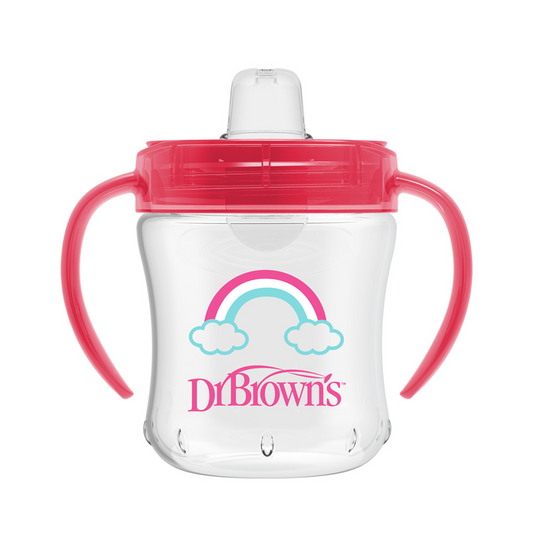 Dr Brown's Vaso de Transición con Pico Blando Rosa Deco 180ml