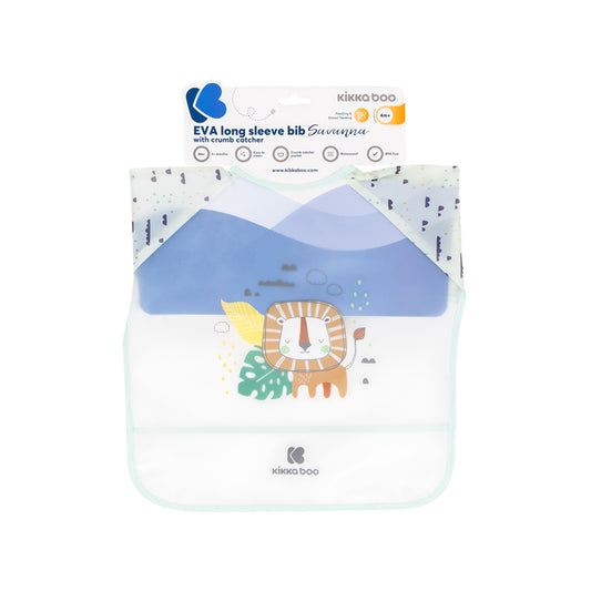 Kikka Boo Babero Eva Manga Larga con Catcher Savanna Mint