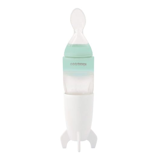 Kikka Boo de Silicone Squeeze Garrafa com Colher Foguete Menta 90ml