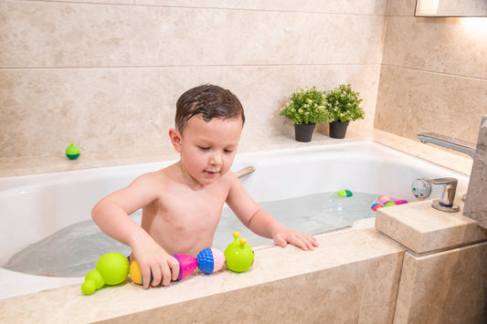 Lalaboom Bath Toy Caterpillar And Beads 8Pk