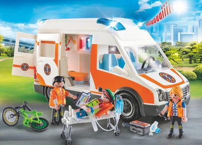 Playmobil 70049 Ambulância City Life com luzes e som