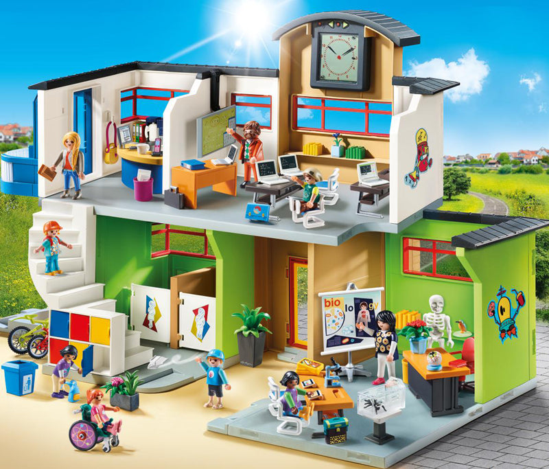 Playmobil 9453 City Life Escola Mobiliada com Relógio Digital