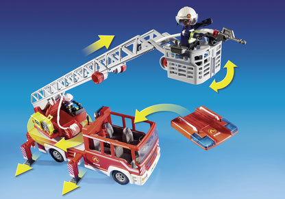 Playmobil - Carro de bombeiros com escada, luzes e sons