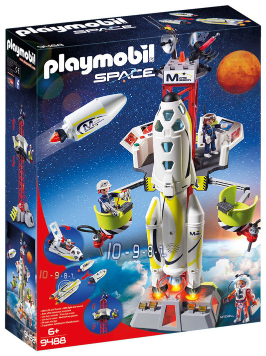 Playmobil 9488 Foguete de missão espacial com local de lançamento com luzes e som