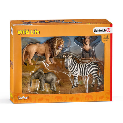Schleich Safari Aprendendo Sobre a Vida Selvagem Kit com 4 Animais