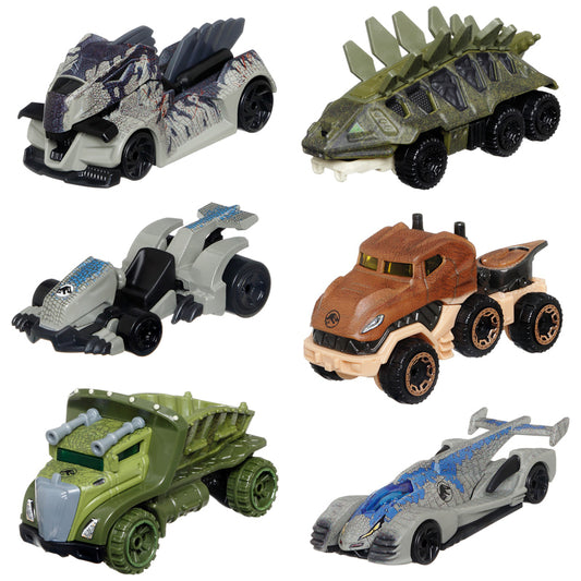 Hot Wheels carros Jurassic World - kit com 4 ( modelos variados )