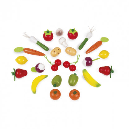 Janod Cesta de Frutas e Vegetais - 24 Peças