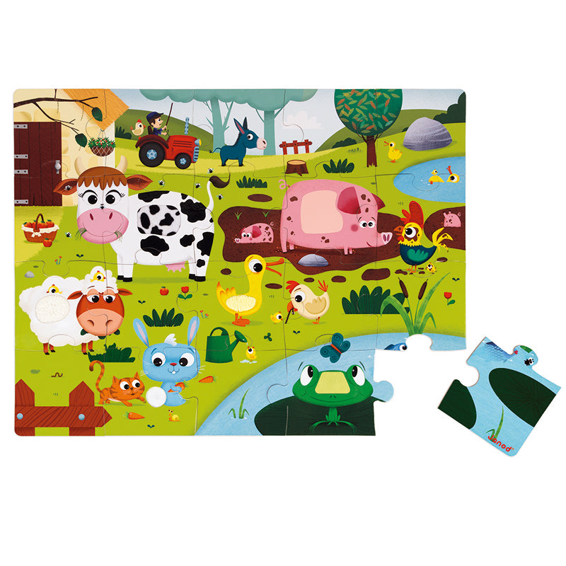 Janod Tactile Puzzle Farm Animals