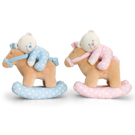 Keel Toys Ursinho de Pelúcia Sobre Cavalo Musical 22cm kit com 2