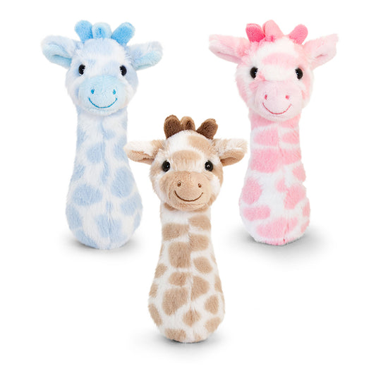 Keel Toys Snuggle Giraffe Rattle - Chocalho de  pelúcia - Kit com 3