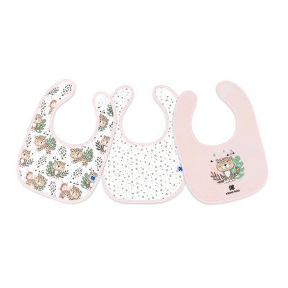 Kikka Boo de algodão Babadores Savanna Pink 3Pk