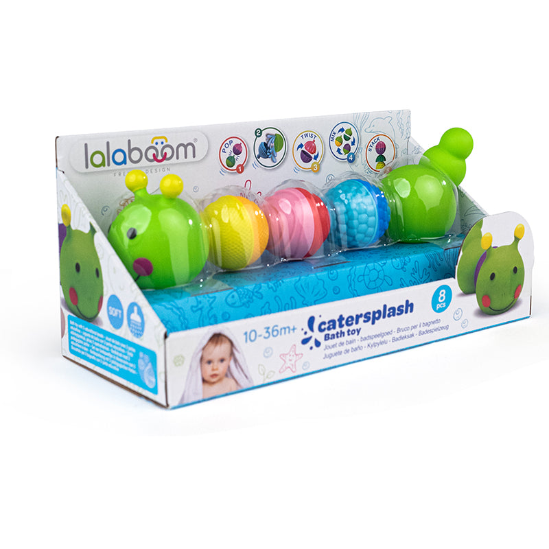 Lalaboom Bath Toy Caterpillar And Beads 8Pk