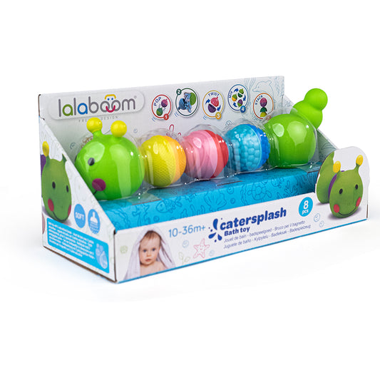 Lalaboom Bath Toy Caterpillar And Beads 8Pk