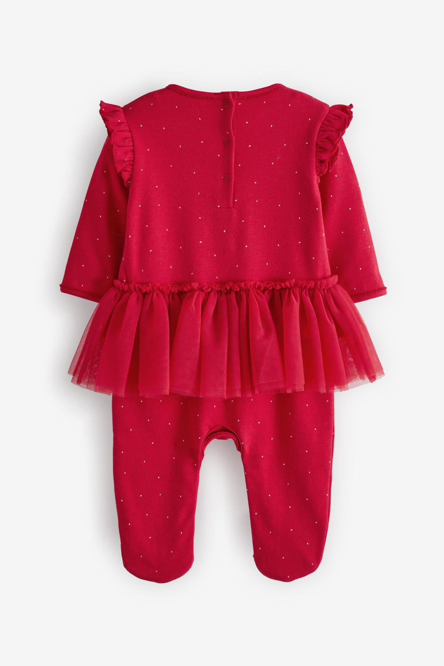 |BabyGirl| Pijama de Rena com Tutu - Vermelho - (0meses-3anos)