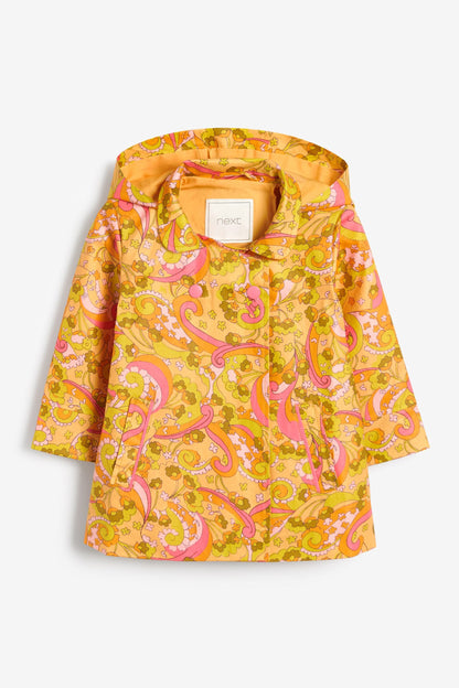 Fun Prints - Jaqueta de algodão com capuz resistente a chuva amarelo