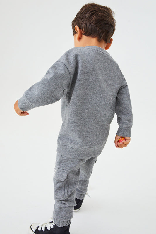 |BabyBoy| Conjunto Moletom - Cinza- (3 meses-7anos)