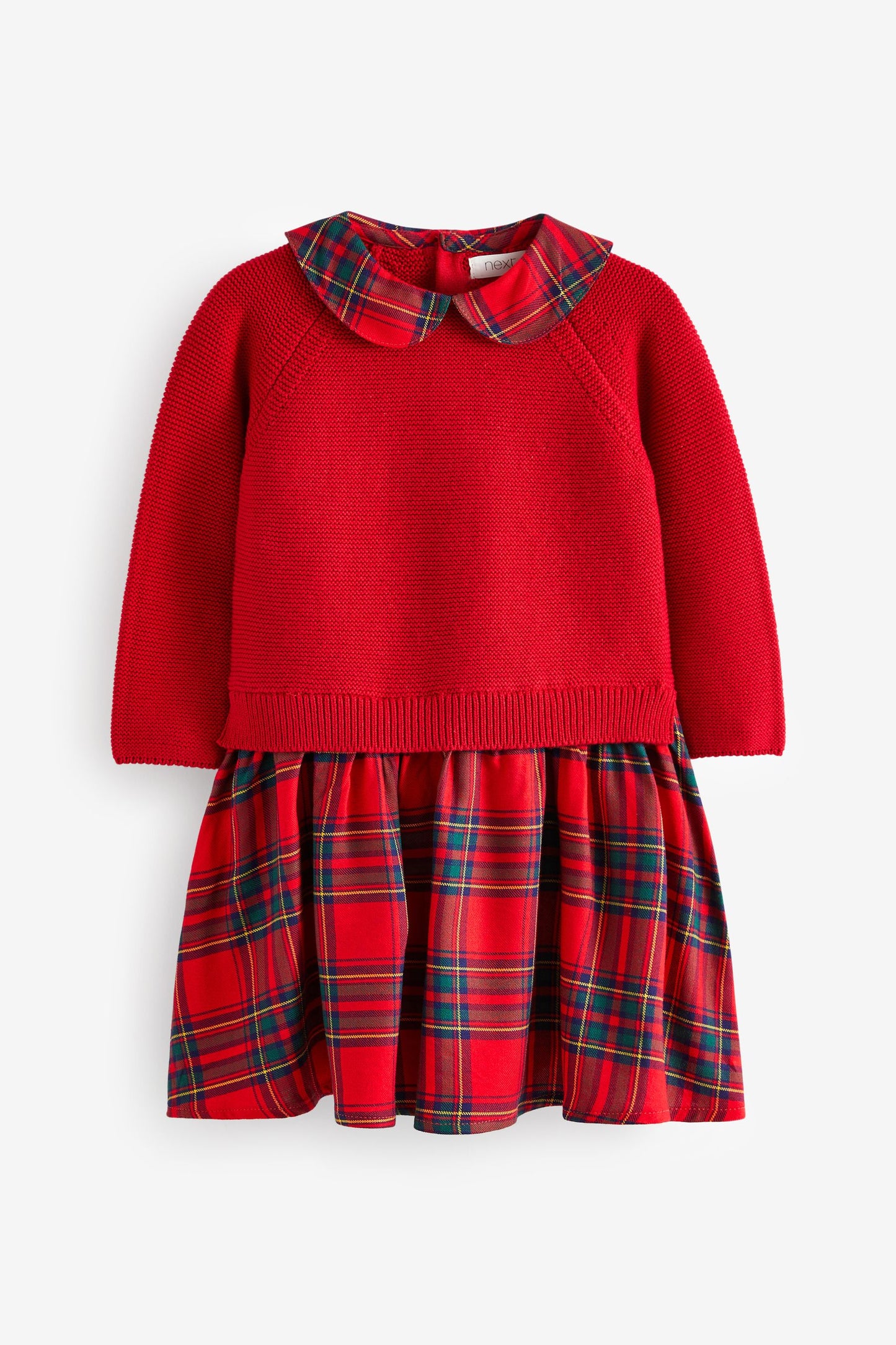 |Niña| Vestido de malla mixta - Rojo (3 meses-7 años)