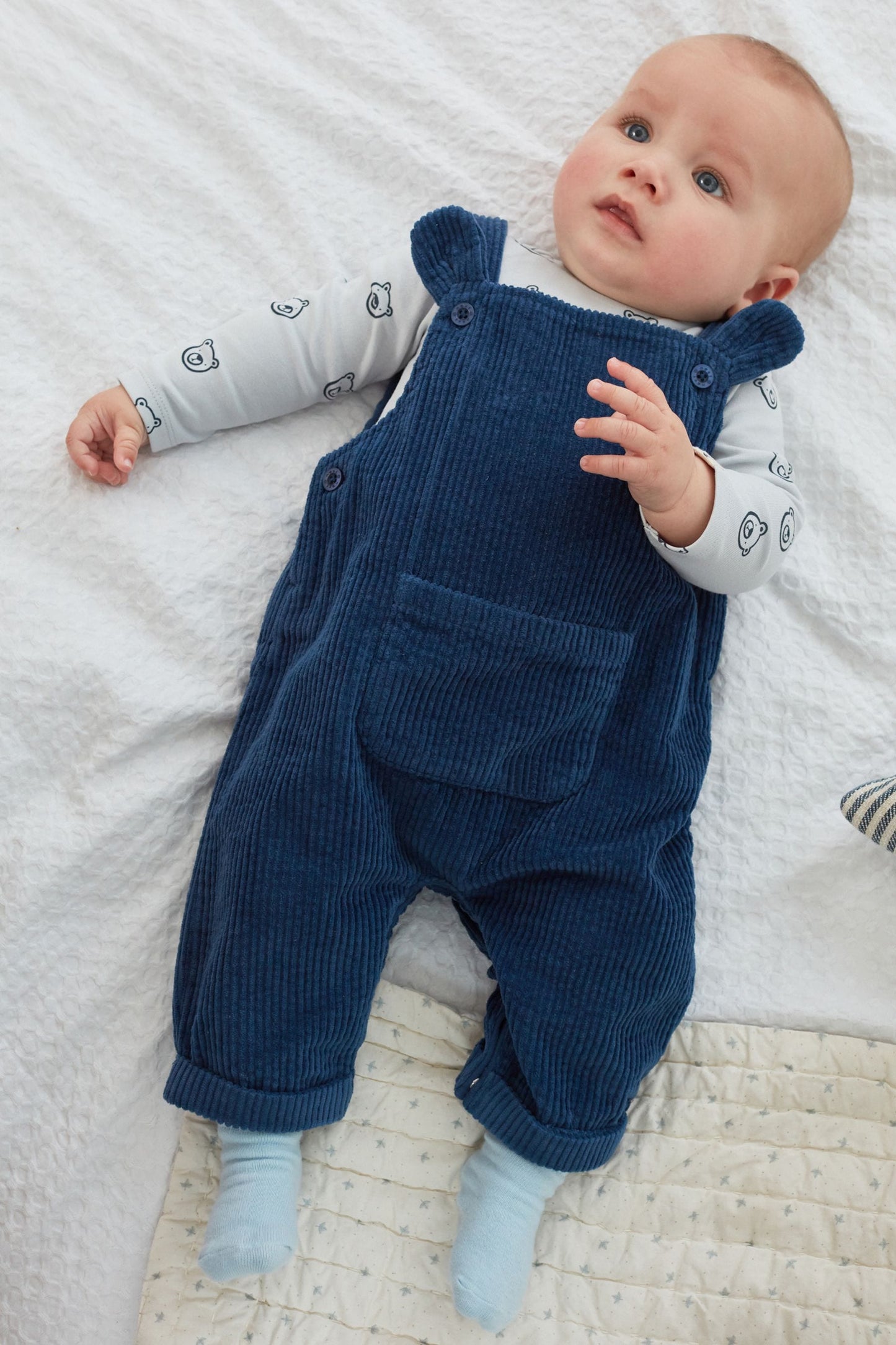 |BabyBoy| Jardineiras de Cordão com Body /  Azul Marinho - (0meses-2anos)