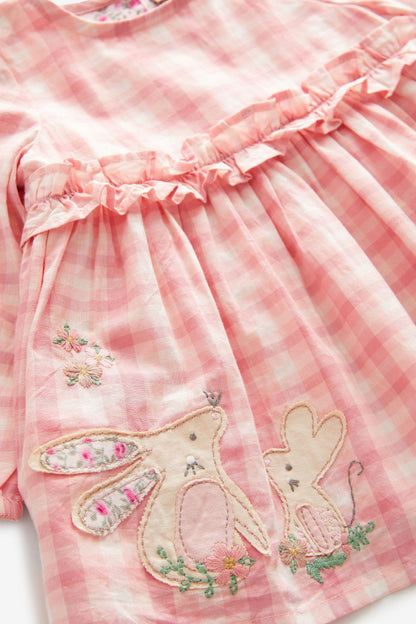 |Niña| Conjunto de vestido legging y diadema de conejito - Kit de 3 piezas - Rosa (0 meses-2 años)