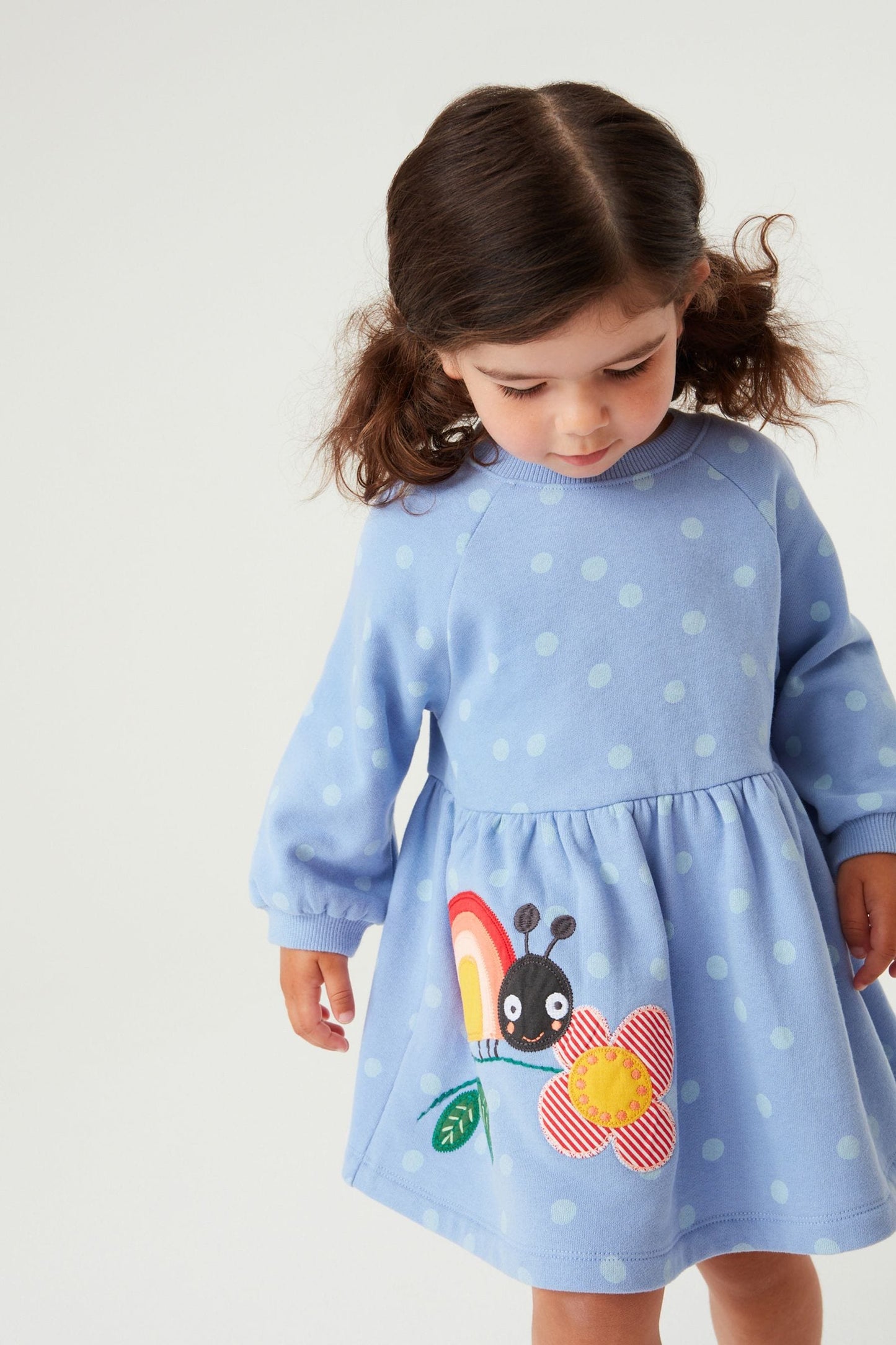 |Niña| Vestido sudadera Ladybug - Azul - (3 meses-7 años)