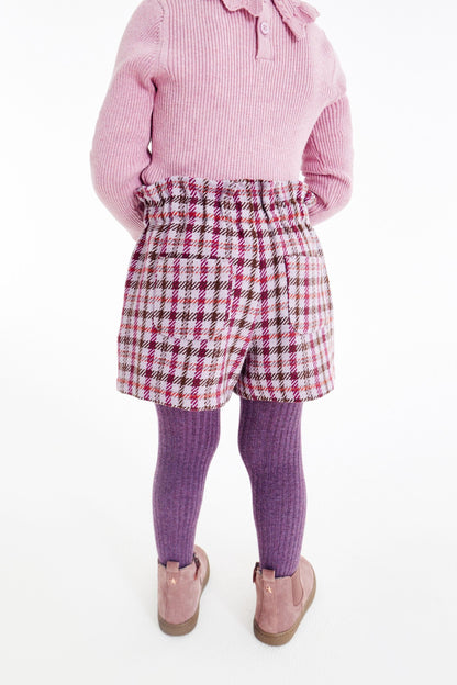 |BabyGirl| Conjunto de shorts e Meia Calça - Vermelho Berry (3meses-7anos)