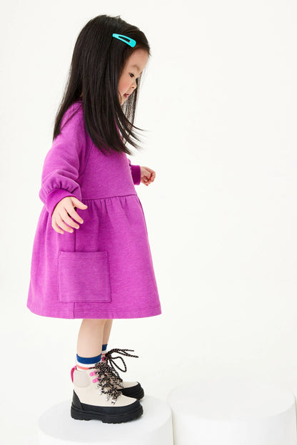 |BabyGirl| Vestido Moletom - Roxo (3meses-7anos)