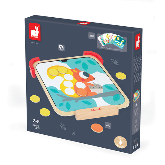 Janod Learning Colors - Juguete de madera con chips magnéticos