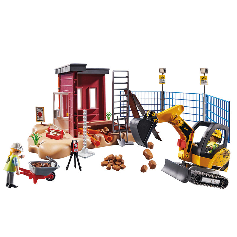 Playmobil - Escavadeira pequena para construção City Action com balde removível