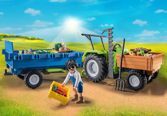 Playmobil rural Trator com de colheita reboque