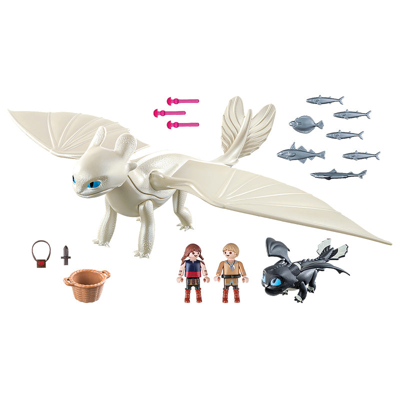 Playmobil 70038 DreamWorks Dragons Light Fury with Baby Dragon and Children