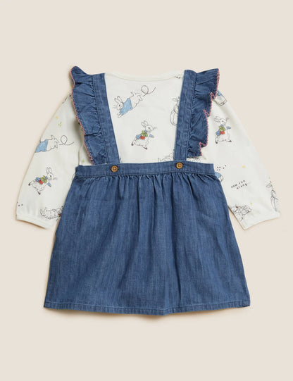 |Niña| Conjunto de babero y body - Peter Rabbit - (0 meses-3 años)