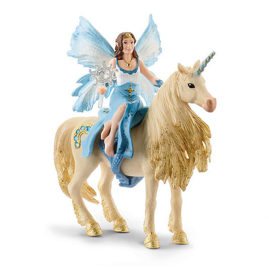 Schleich - Eyela cavalgando sobre o unicórnio dourado