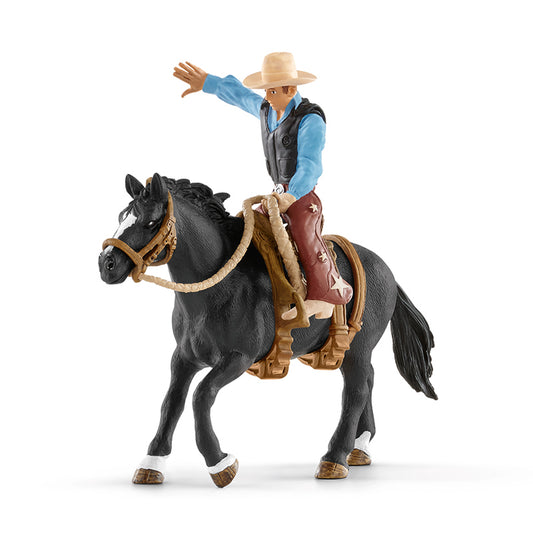 Schleich - Saddle Bronc Andando com Cowboy
