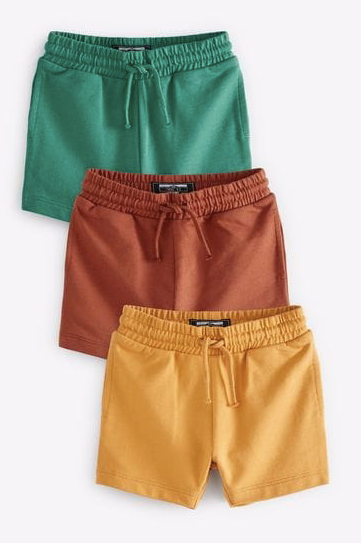 Fun Prints - Shorts Jersey Shorts Jersey Verde/Amarelo/Laranja - Kit com 3