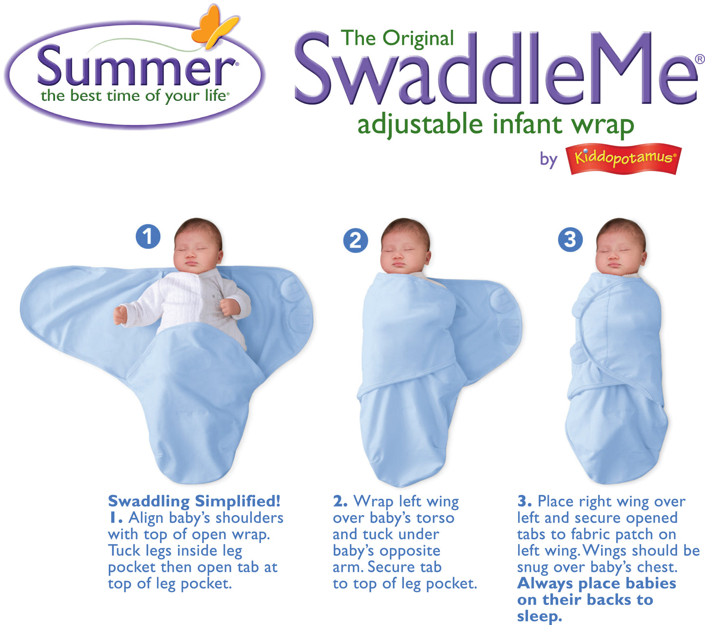 Summer Infant Swaddle Original - Manta Calmante - Kit com 2
