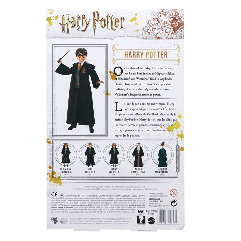 Harry Potter com Uniforme de Hogwarts / Robe e Varinha