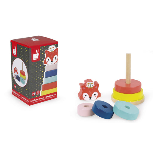 Janod Baby Forest Raposa Brinquedo Empilhável em Madeira