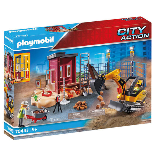 Playmobil - Escavadeira pequena para construção City Action com balde removível