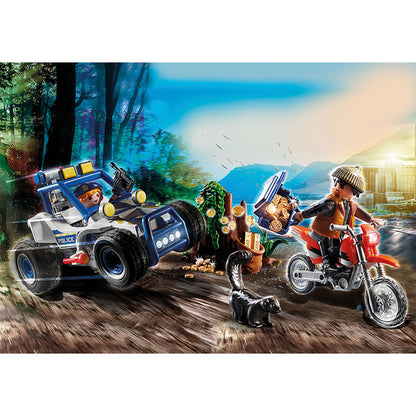 Playmobil - Carro off-road da polícia em ação na cidade com ladrão de joias
