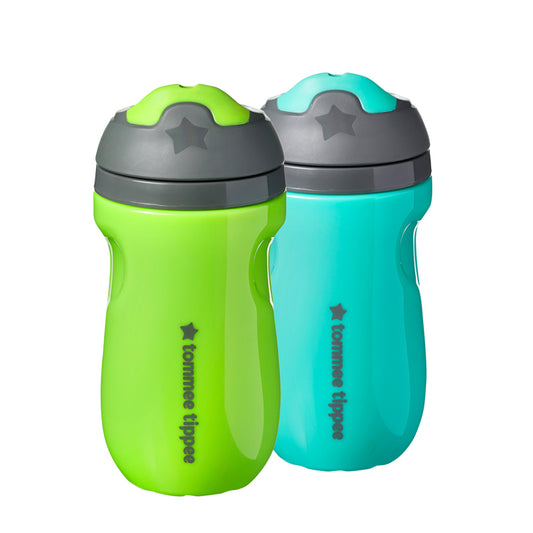 Tommee Tippee Botella aislante antifugas verde azulado 12 m+ kit de 2