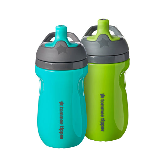 Tommee Tippee - Sportee aislado verde azulado 12 m+ paquete de 2